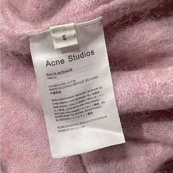 Acne Studios Raya Wool Mohair Oversize Long Cardigan Open Front Pockets Sz S - Picture 9 of 12